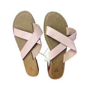 Charles Albert Open-Toe‎ Sandals Pink Criss Cross Size Medium 8/9